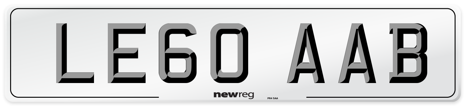 LE60 AAB Number Plate from New Reg